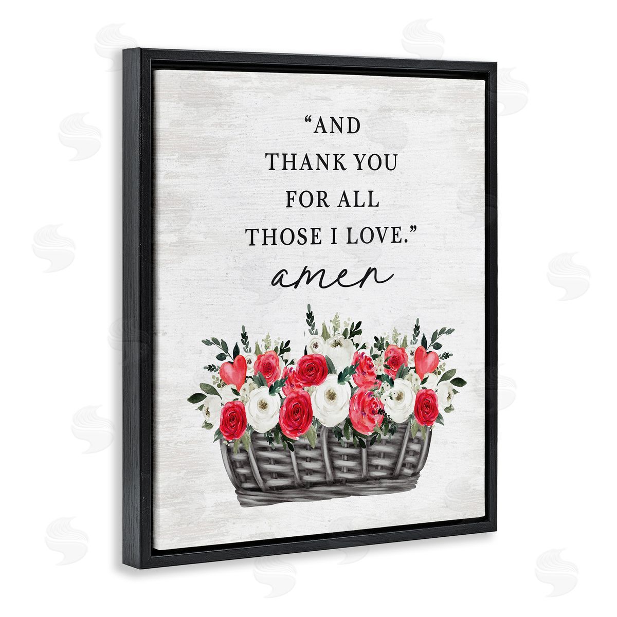 Lettered and Lined Thank You For Those I Love Prayer Black Floating Frame Canvas Wall Art Print