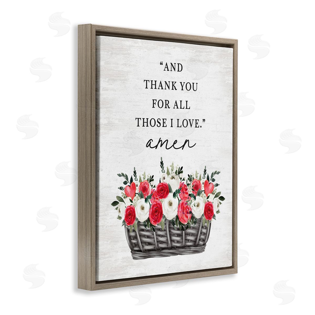 Lettered and Lined Thank You For Those I Love Prayer Brown Floating Frame Canvas Art Print