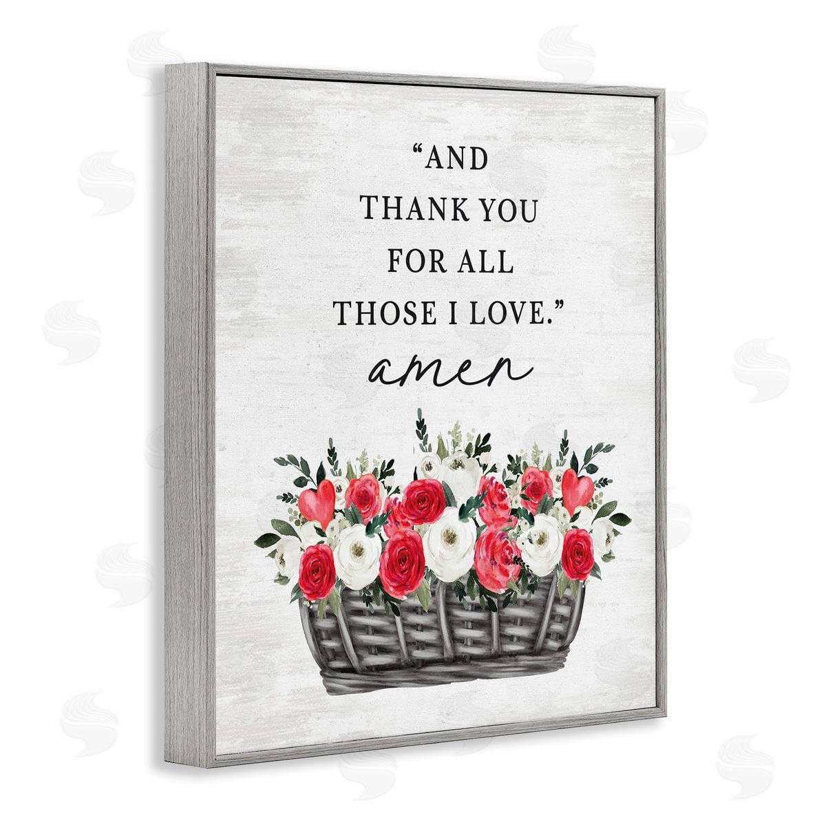 Lettered and Lined Thank You For Those I Love Prayer Gray Framed Giclee Art Print