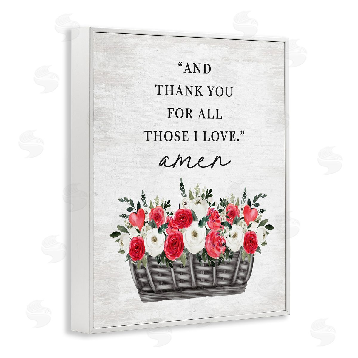 Lettered and Lined Thank You For Those I Love Prayer White Frame Giclee Art Print