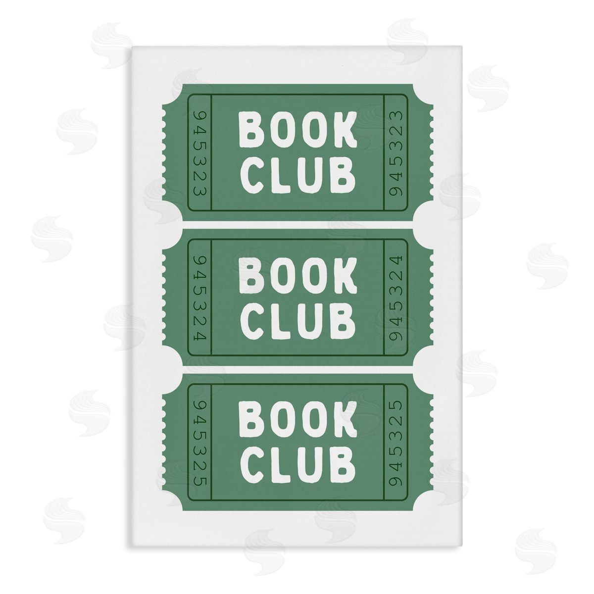 Lettered and Lined Green Book Club Tickets Canvas Wall Art Print