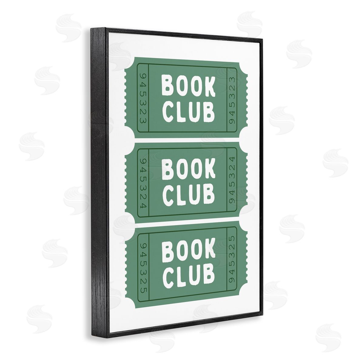 Lettered and Lined Green Book Club Tickets Black Framed Giclee Art Print