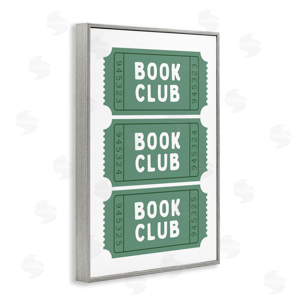 Lettered and Lined Green Book Club Tickets Gray Framed Giclee Art Print