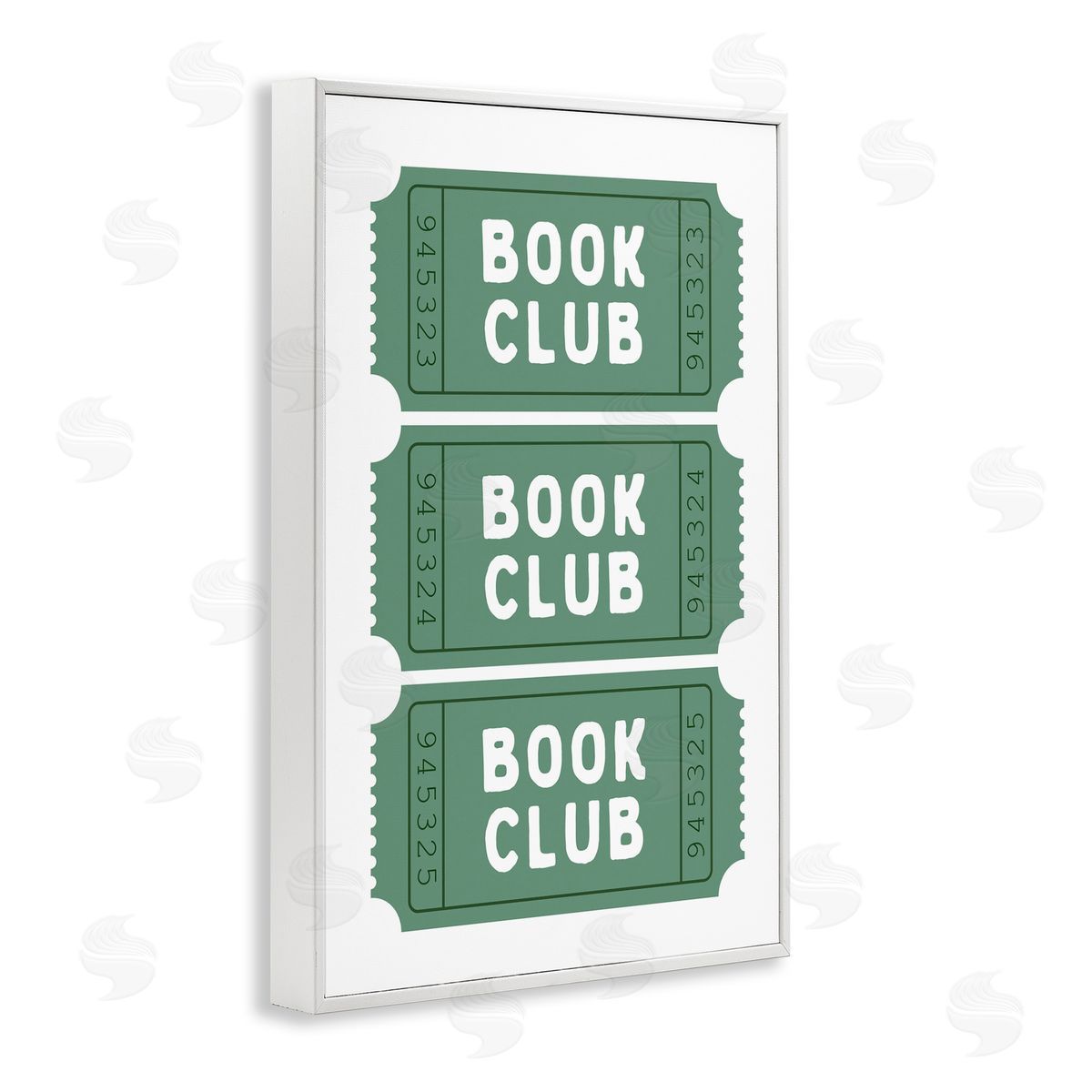 Lettered and Lined Green Book Club Tickets White Frame Giclee Art Print