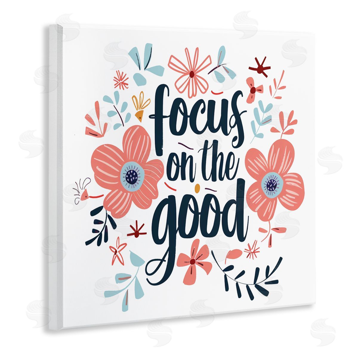 Lettered and Lined Focus On The Good Inspirational Wall Plaque Art Print