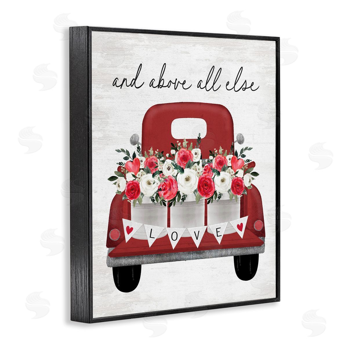 Lettered and Lined Above All Else Romantic Truck Black Framed Giclee Art Print