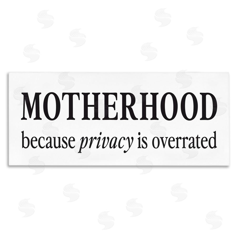 Lettered and Lined Privacy Overrated Motherhood Canvas Wall Art Print