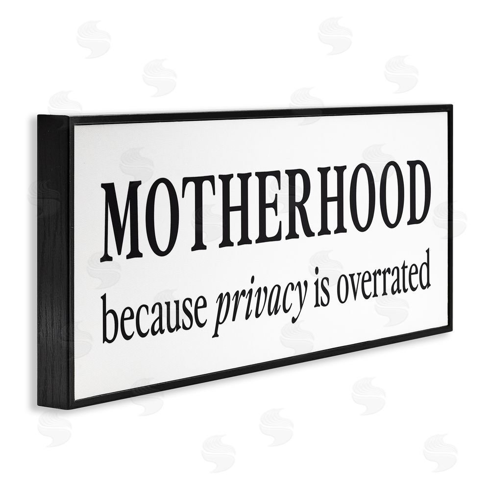 Lettered and Lined Privacy Overrated Motherhood Black Framed Giclee Art Print