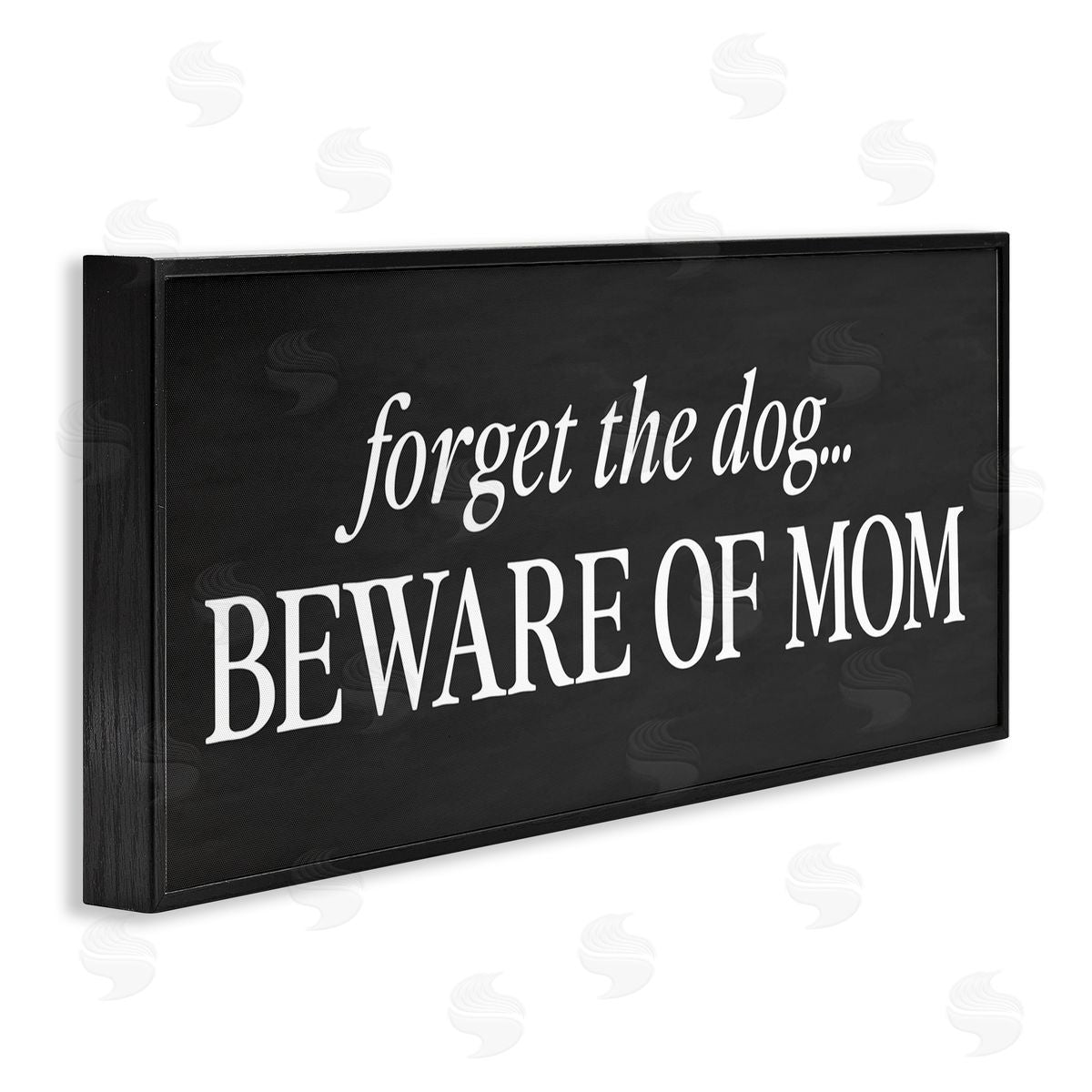 Lettered and Lined Forget The Dog Beware Of Mom Black Framed Giclee Art Print