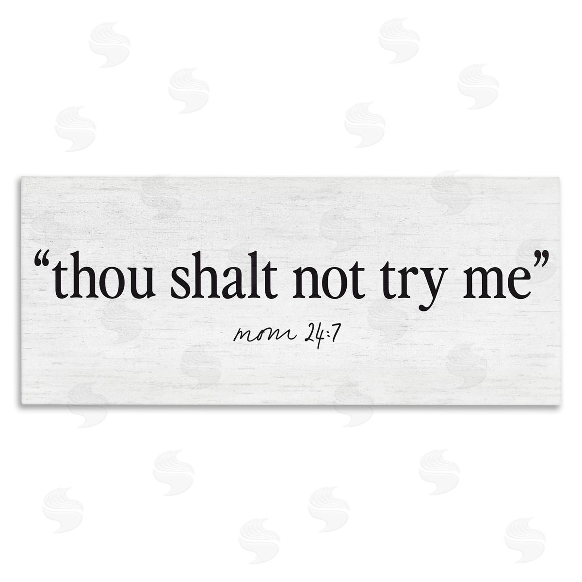 Lettered and Lined Thou Shalt Not Try Me Mom Canvas Wall Art Print