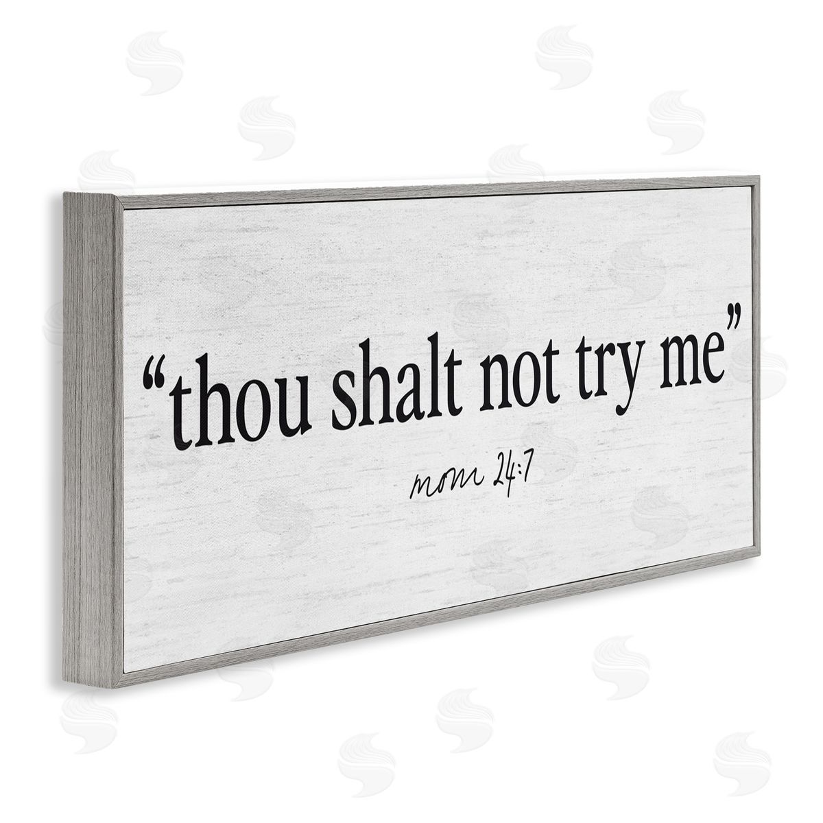 Lettered and Lined Thou Shalt Not Try Me Mom Gray Framed Giclee Art Print