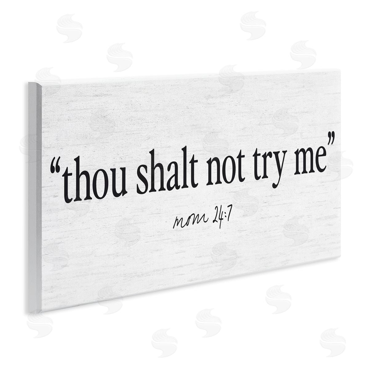 Lettered and Lined Thou Shalt Not Try Me Mom Wall Plaque Art Print