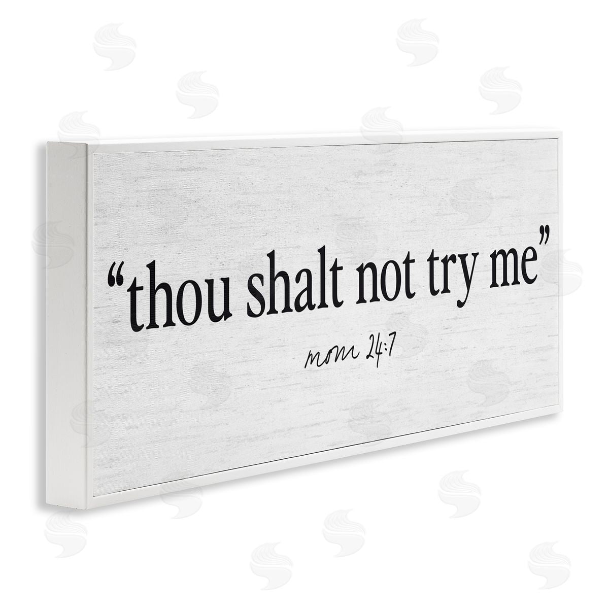 Lettered and Lined Thou Shalt Not Try Me Mom White Frame Giclee Art Print