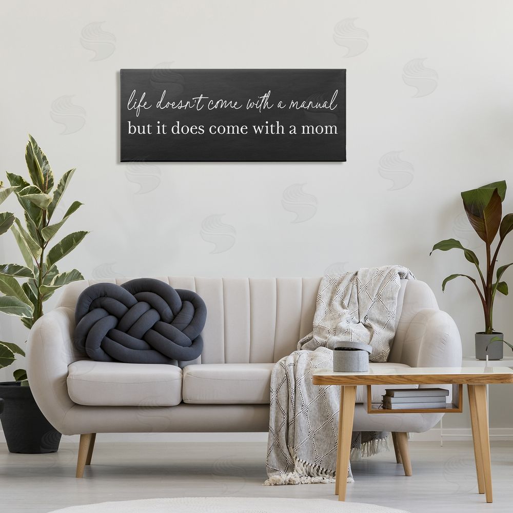 Lettered and Lined Supportive Mom Parenting Sentiment Printed Wall Art in Room
