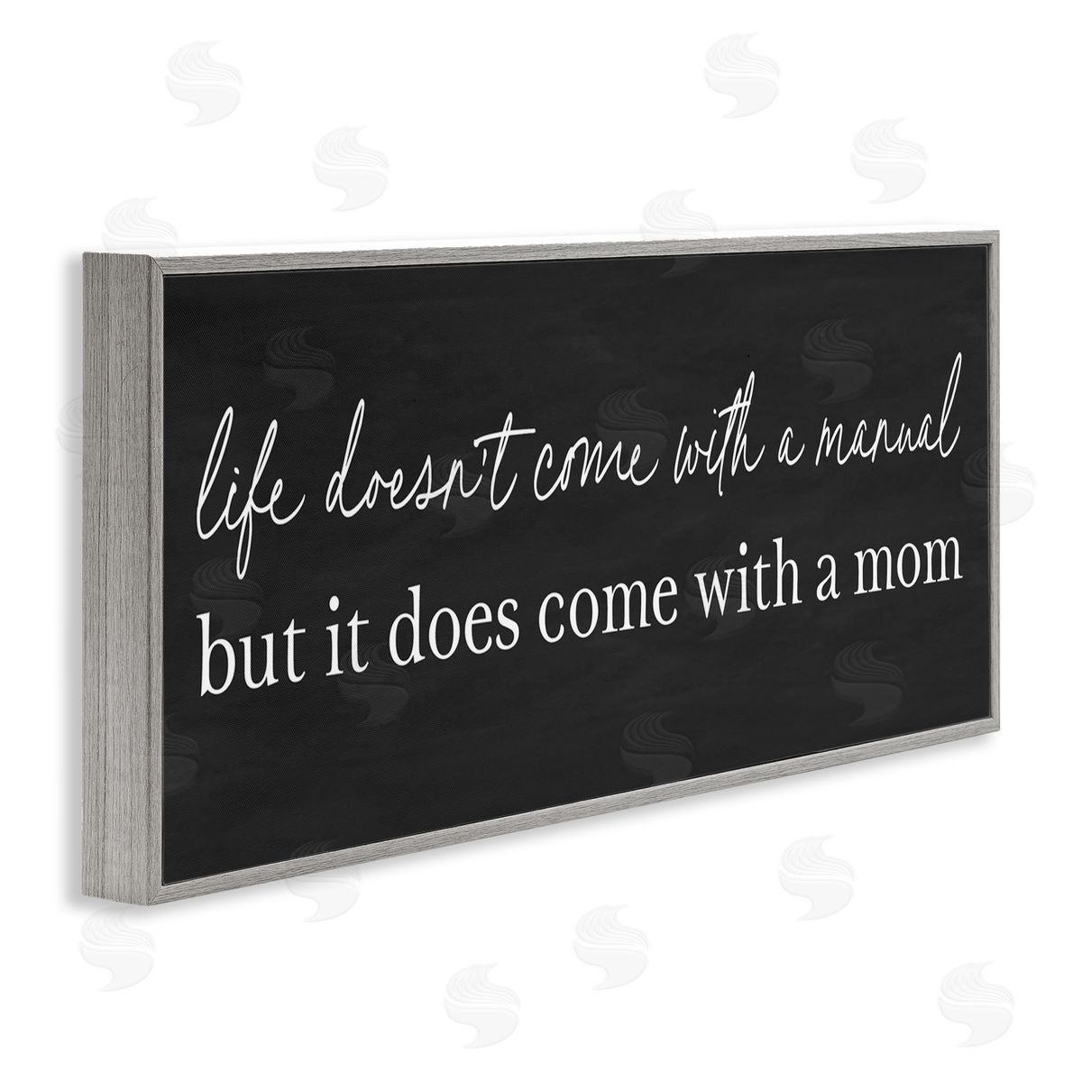 Lettered and Lined Supportive Mom Parenting Sentiment Gray Framed Giclee Art Print