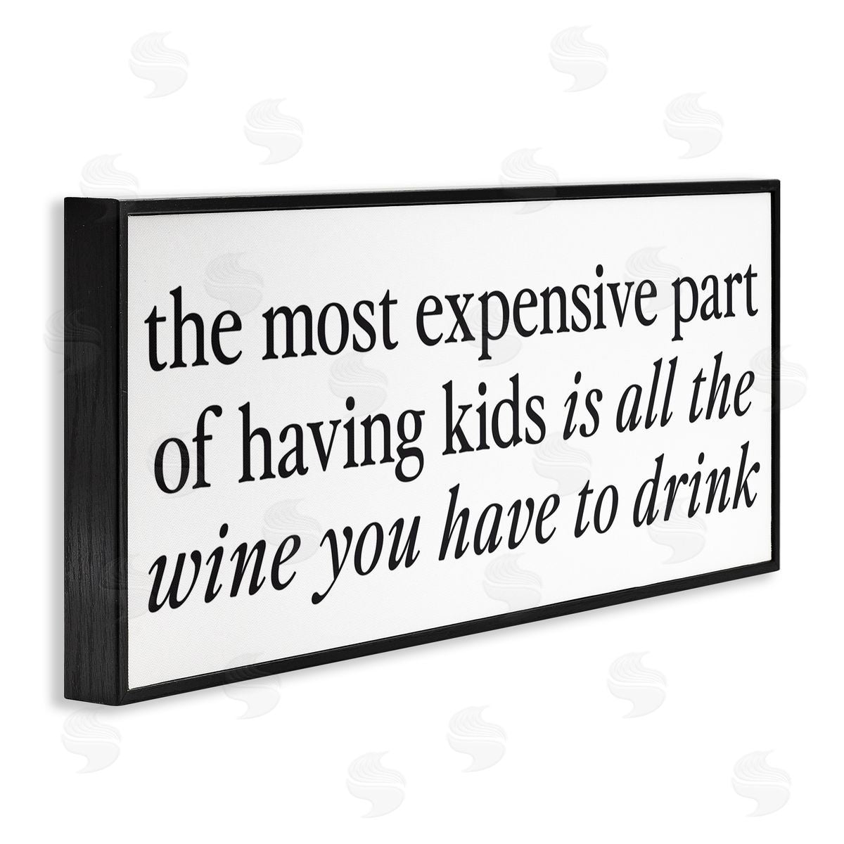 Lettered and Lined Expensive Kids Funny Wine Humor Black Framed Giclee Art Print
