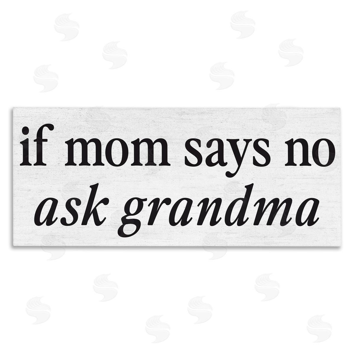 Lettered and Lined Ask Grandma Family Phrase Canvas Wall Art Print