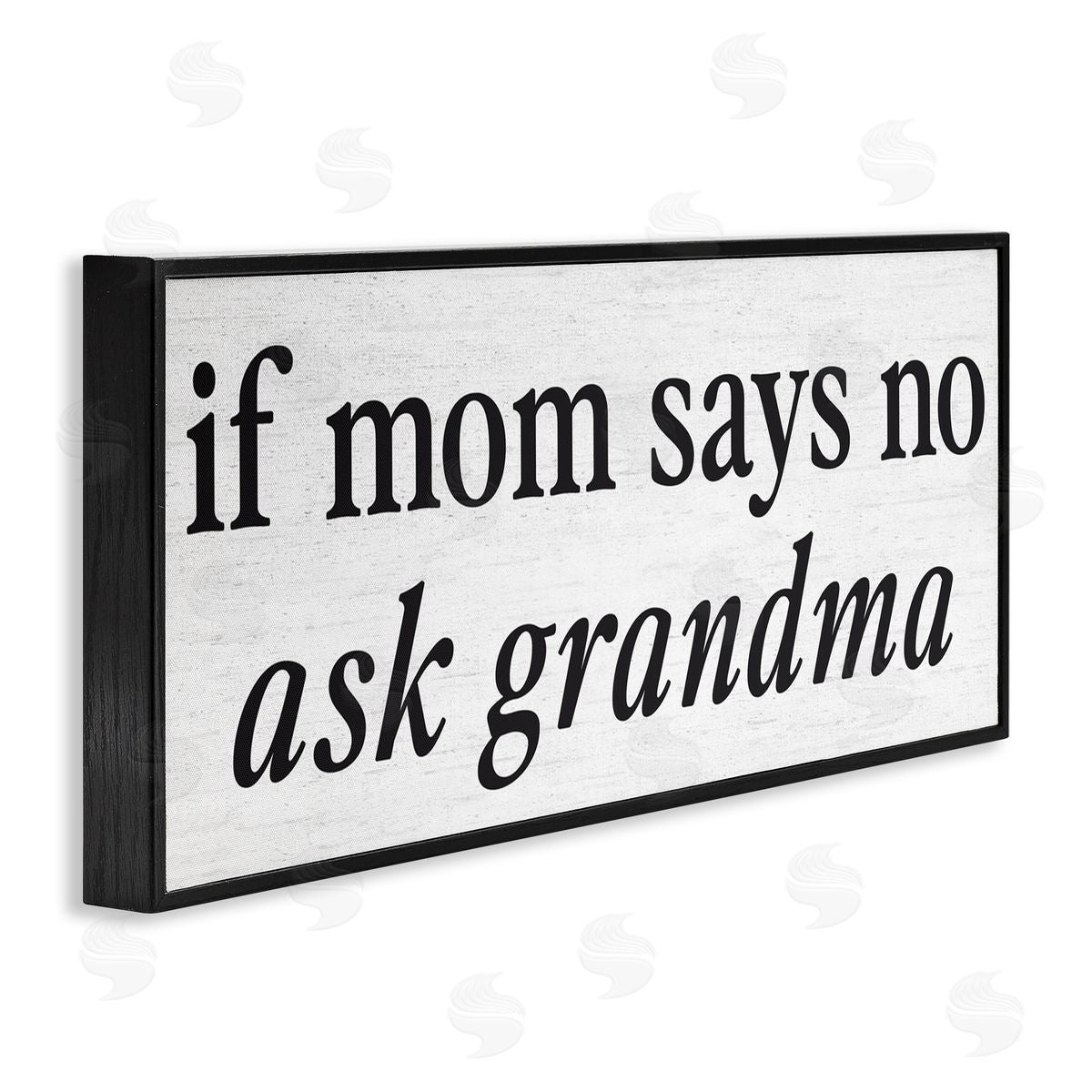 Lettered and Lined Ask Grandma Family Phrase Black Framed Giclee Art Print