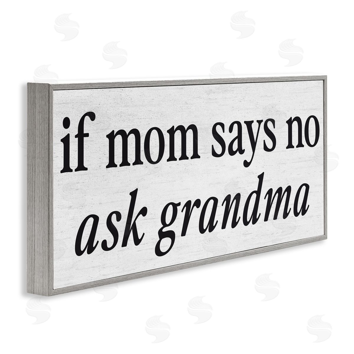 Lettered and Lined Ask Grandma Family Phrase Gray Framed Giclee Art Print