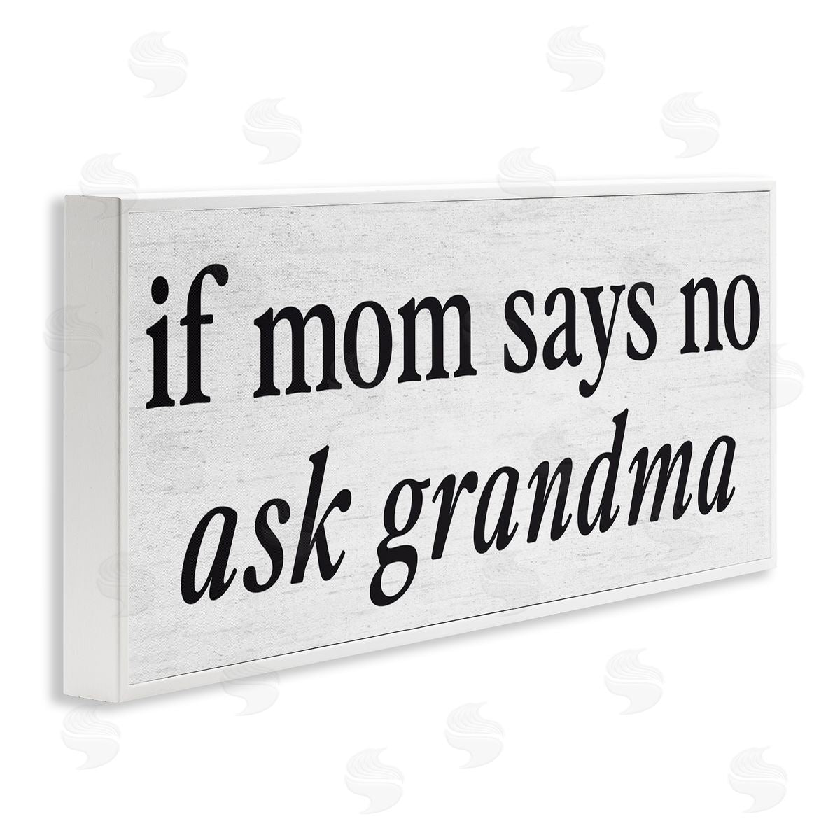 Lettered and Lined Ask Grandma Family Phrase White Frame Giclee Art Print