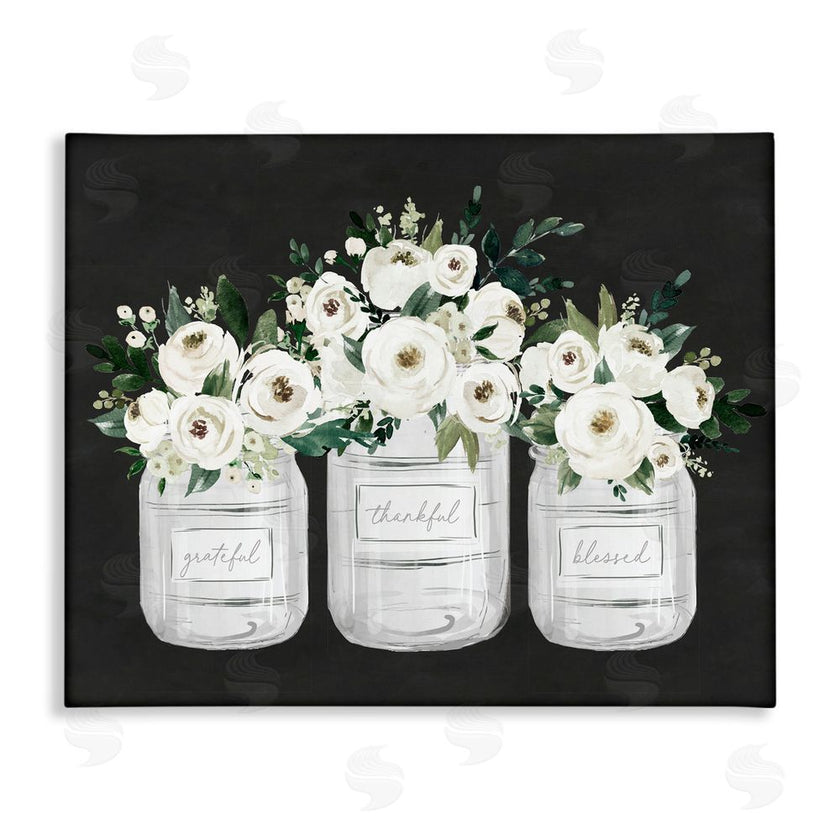 Lettered and Lined | Floral Farmhouse Jars Trio