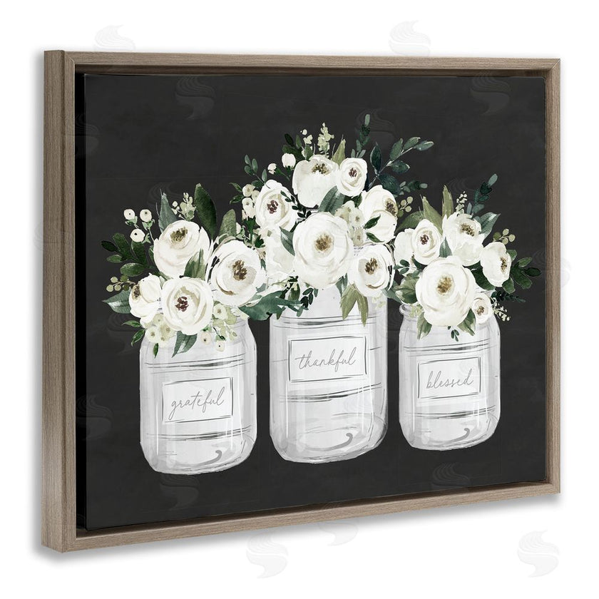 Lettered and Lined | Floral Farmhouse Jars Trio