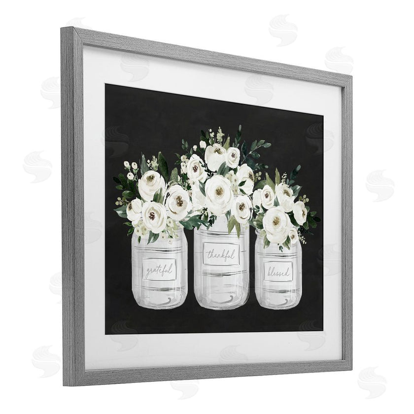 Lettered and Lined | Floral Farmhouse Jars Trio
