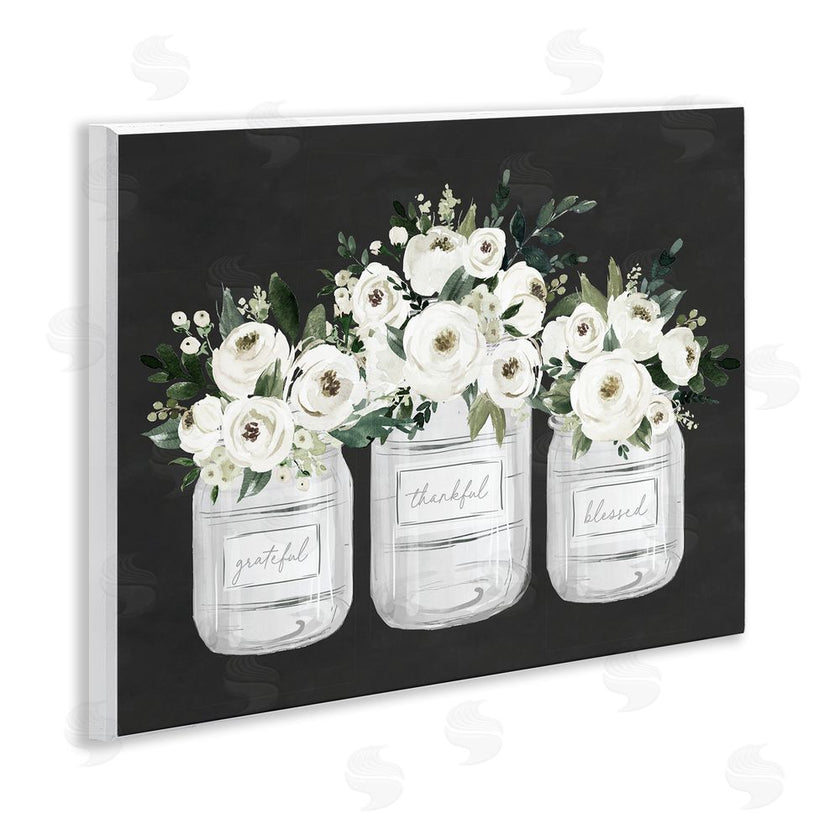 Lettered and Lined | Floral Farmhouse Jars Trio