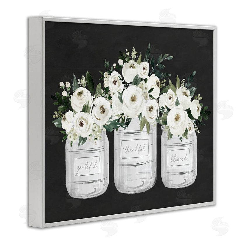 Lettered and Lined | Floral Farmhouse Jars Trio