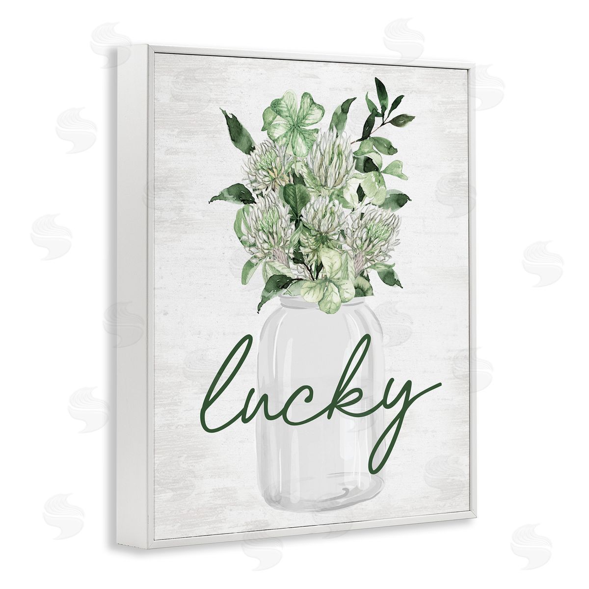 Lettered and Lined Lucky Spring Botanicals White Frame Giclee Art Print