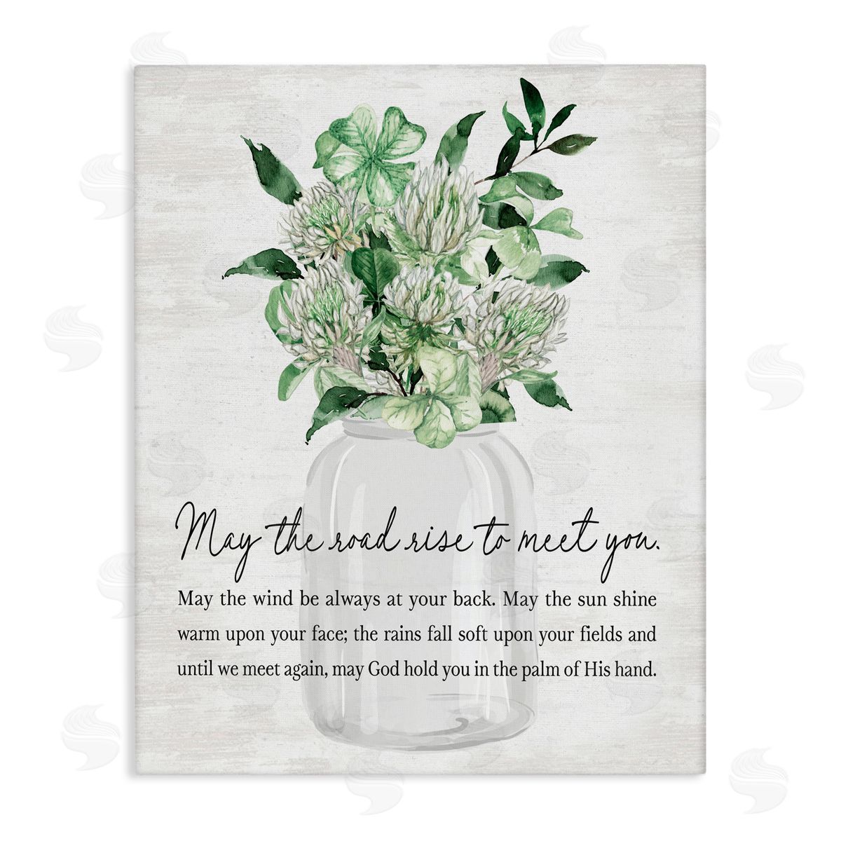 Lettered and Lined Uplifting Spring Blessing Canvas Wall Art Print