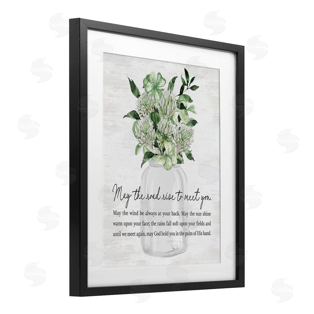 Lettered and Lined Uplifting Spring Blessing Black Framed Print Under Glass Art
