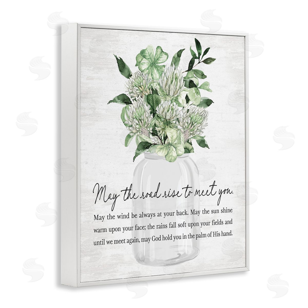 Lettered and Lined Uplifting Spring Blessing White Frame Giclee Art Print