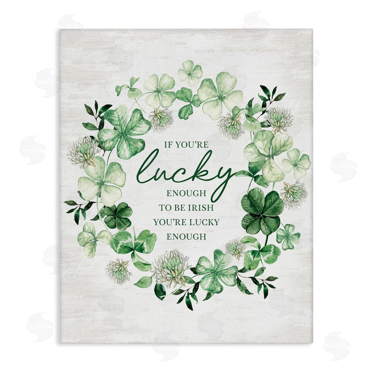 Lettered and Lined Lucky To Be Irish Wreath Canvas Wall Art Print