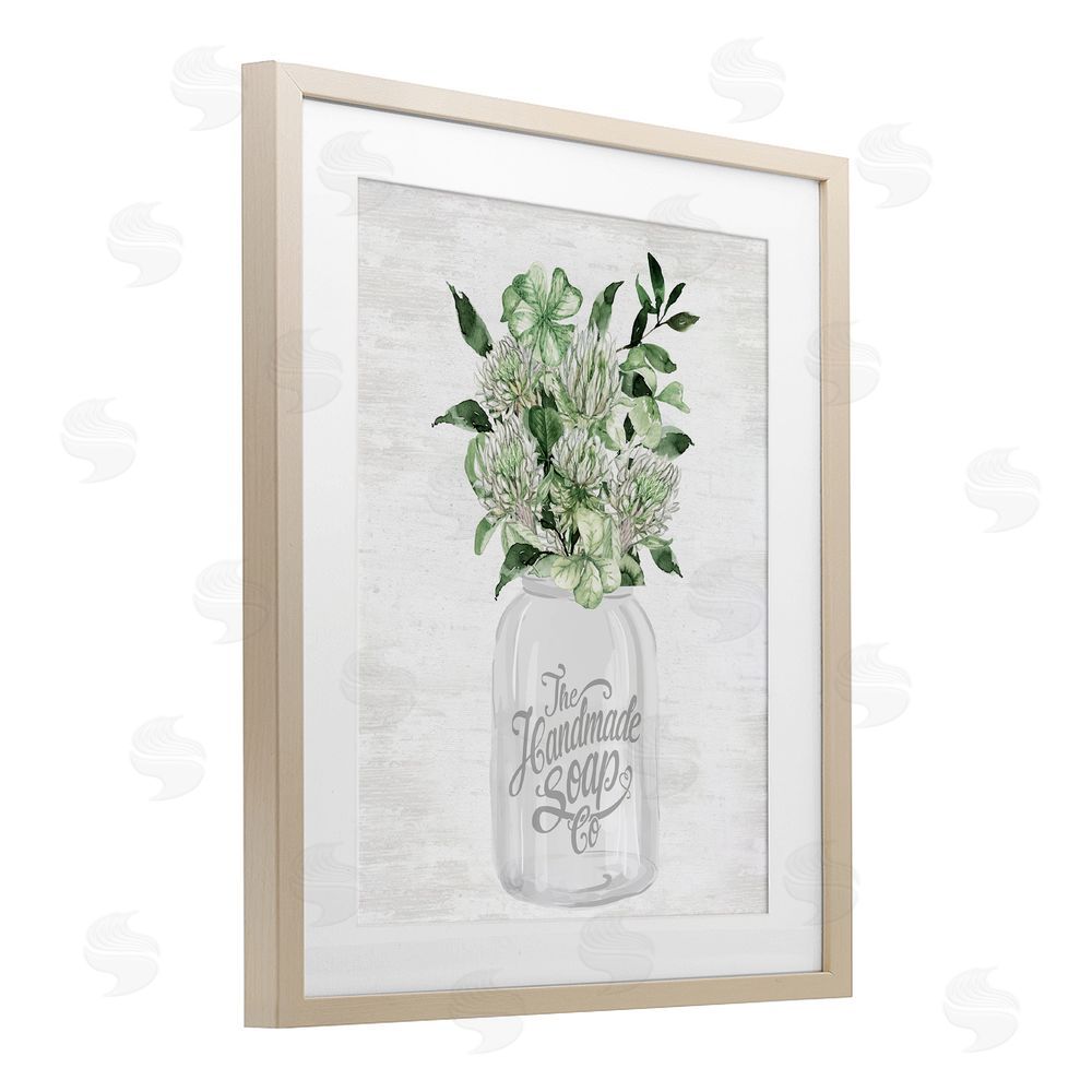 Lettered and Lined Spring Botanicals Handmade Soap Birch Framed Print Under Glass Art