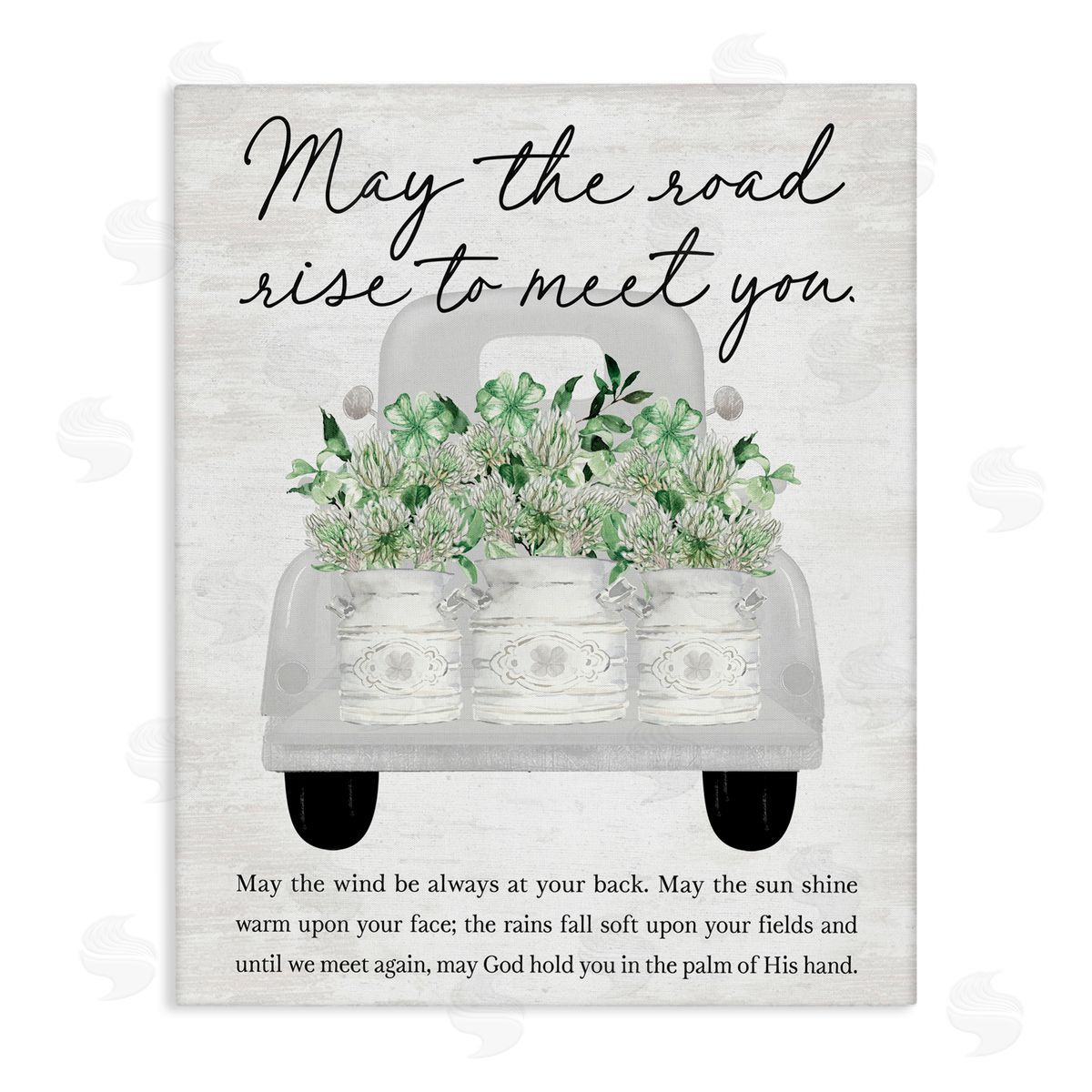 Lettered and Lined May Road Rise To Meet You Canvas Wall Art Print
