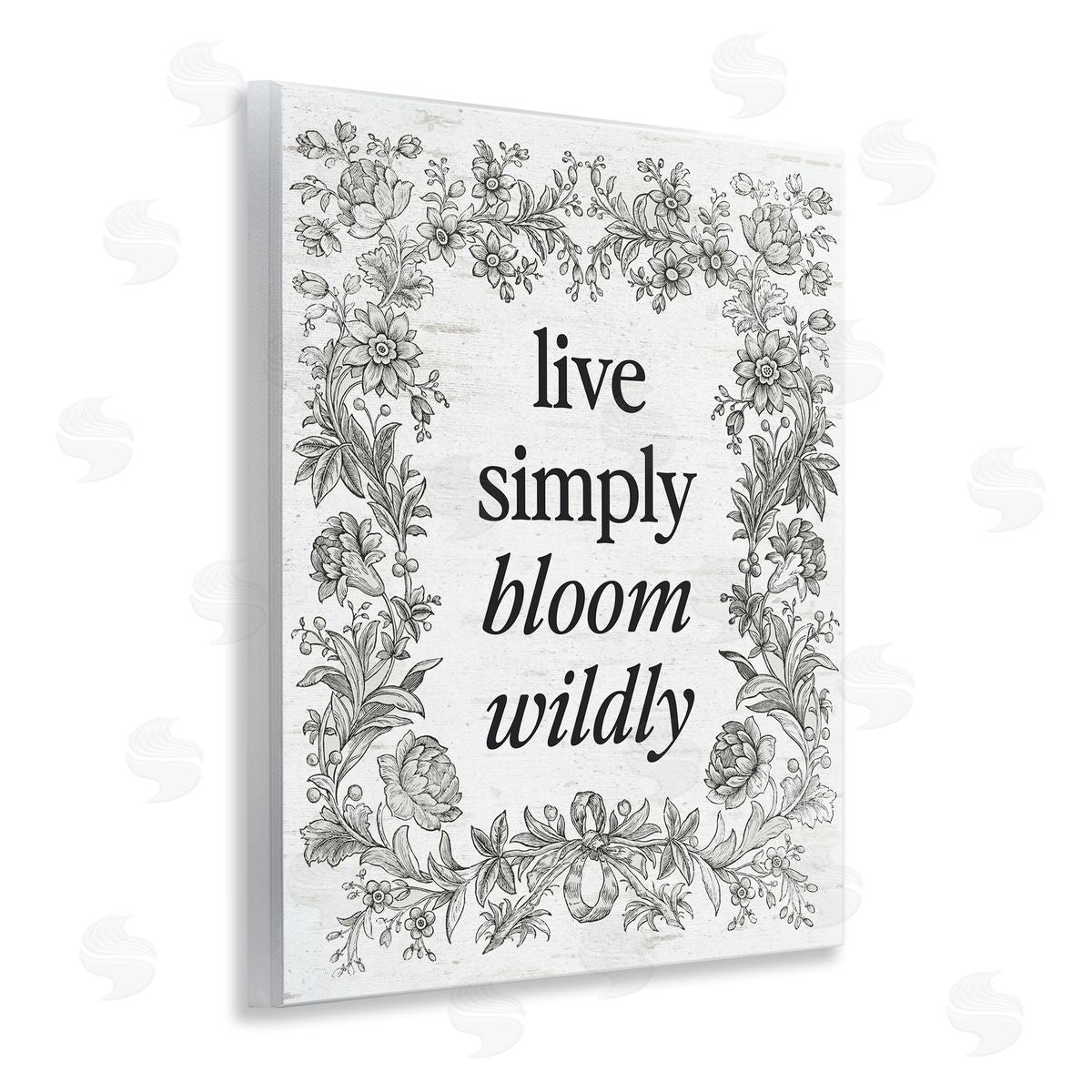 Lettered and Lined Bloom Wildly Vintage Border Wall Plaque Art Print