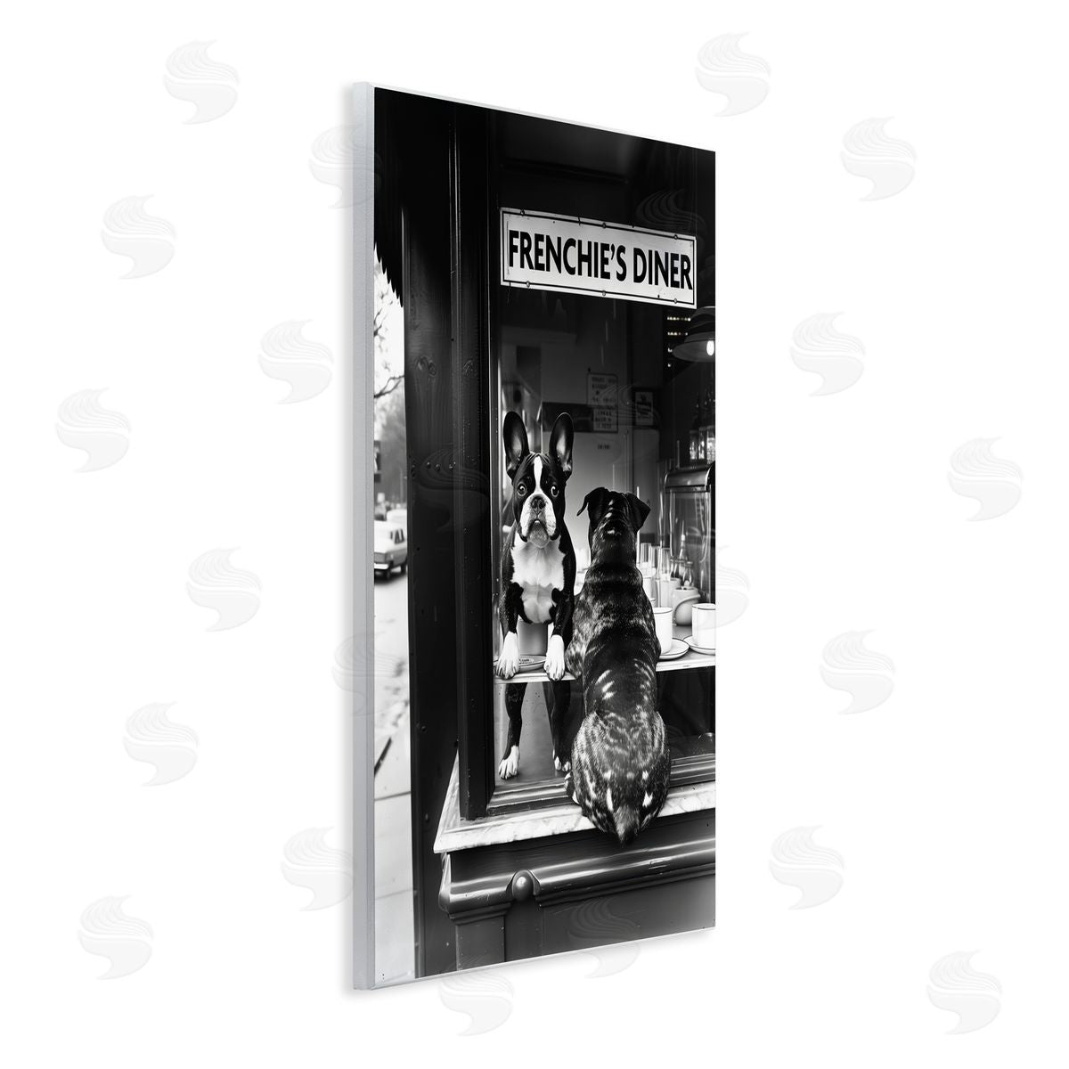 Annabelle Hall Frenchie's Diner Window View Wall Plaque Art Print