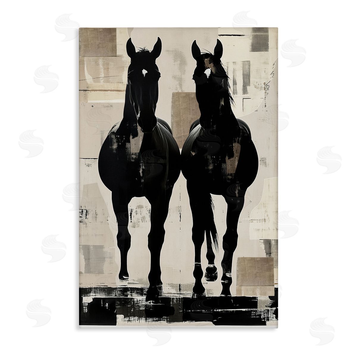 Annabelle Hall Equinity Horse Pair Canvas Wall Art Print