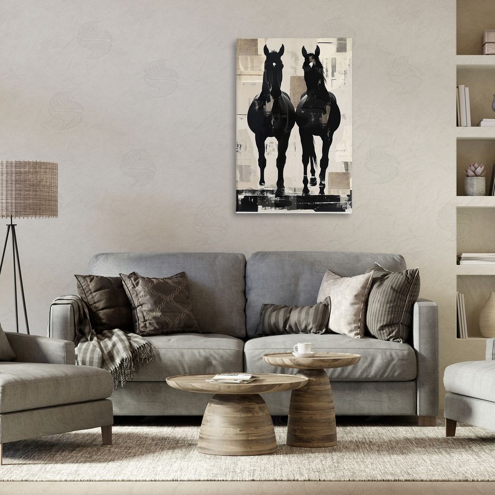 Annabelle Hall Equinity Horse Pair Printed Wall Art in Room
