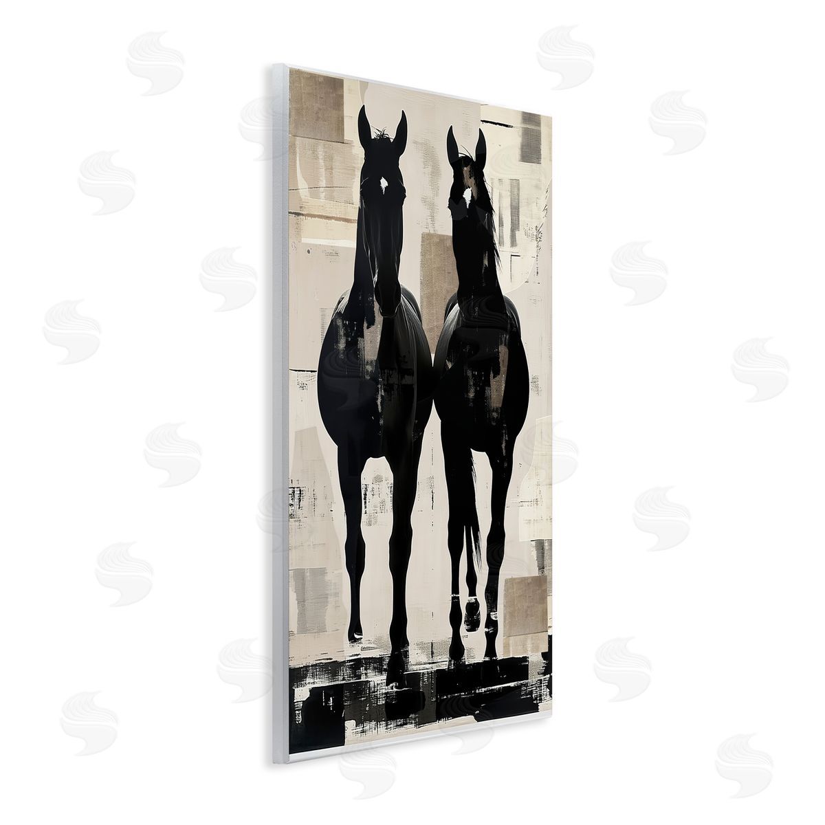 Annabelle Hall Equinity Horse Pair Wall Plaque Art Print
