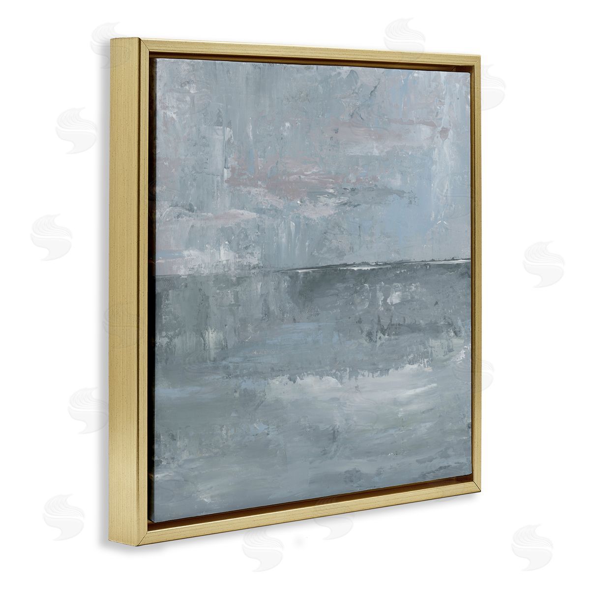 Kristen Dalpiaz Slate Tones Abstract Gold Floating Frame Canvas Art Print