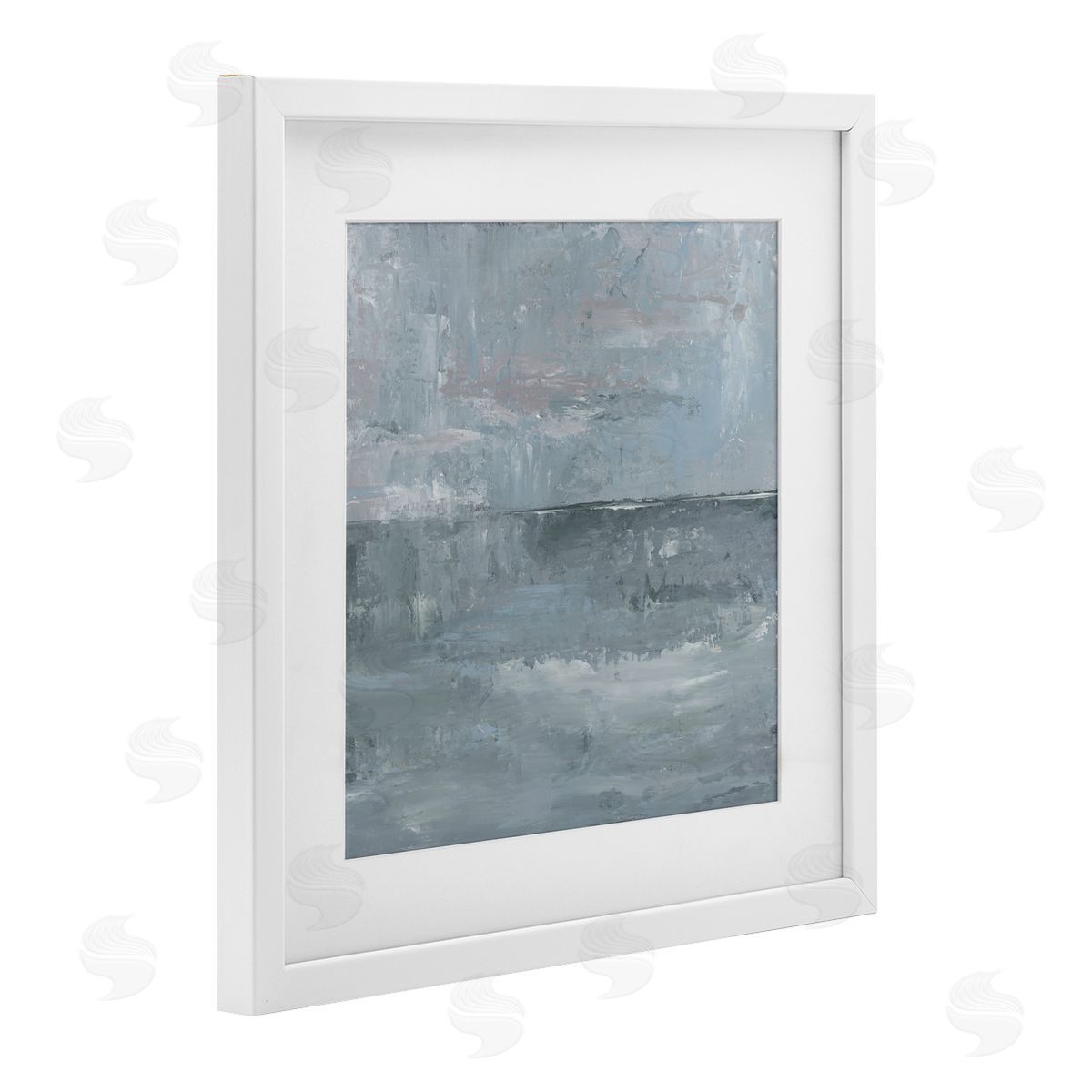 Kristen Dalpiaz Slate Tones Abstract White Framed Print Under Glass Art