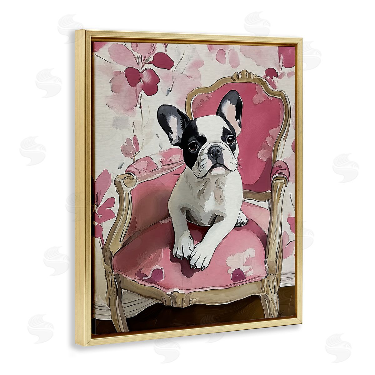 Annabelle Hall Sweetest Dog Perched Gold Floating Frame Canvas Art Print