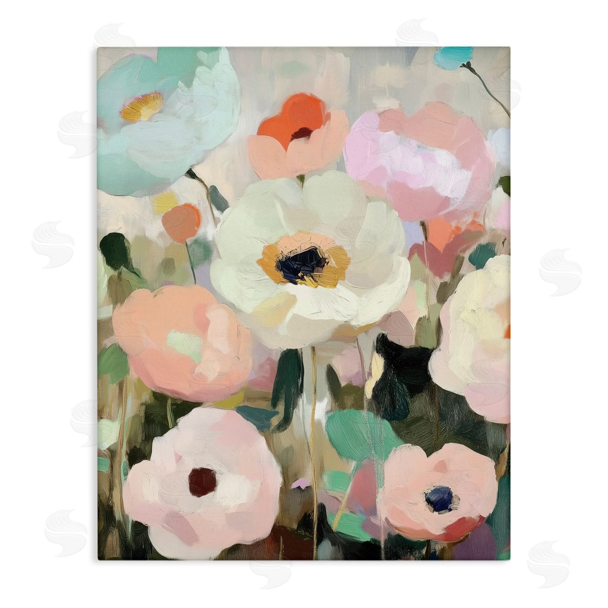 Annabelle Hall Garden Of Mint Flowers Canvas Wall Art Print