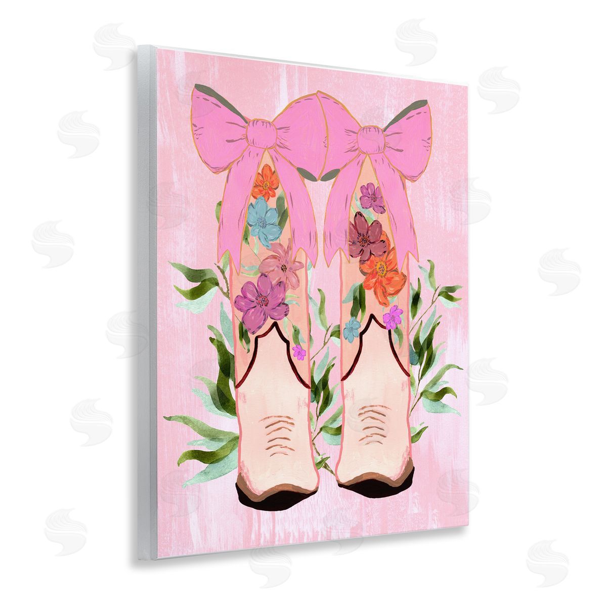Kara Keller Designs Boots & Bows Cowgirl Design Wall Plaque Art Print
