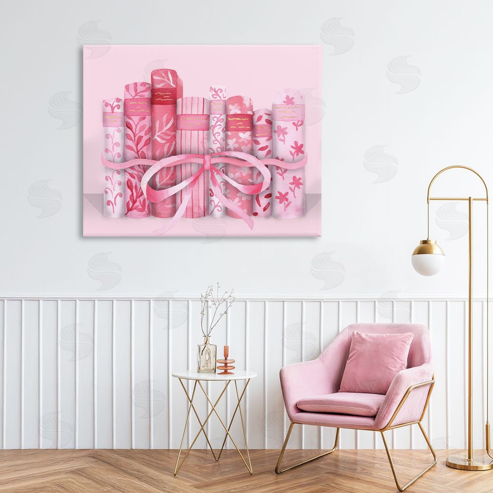Nina Jacobs Pastel Pink Book Lovers Printed Wall Art in Room