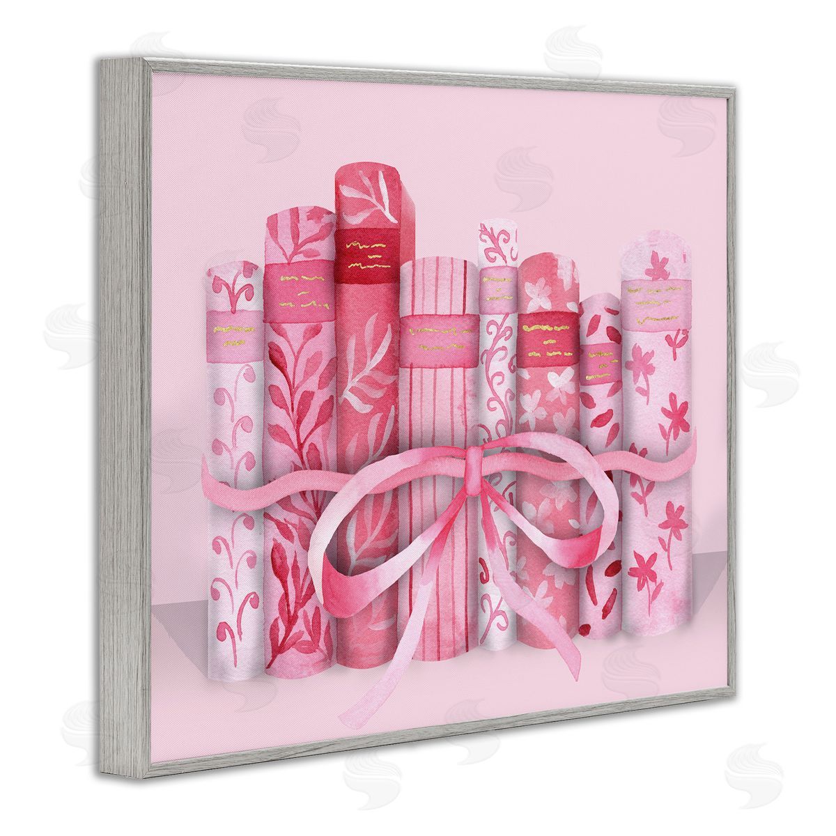 Nina Jacobs Pastel Pink Book Lovers Gray Framed Giclee Art Print