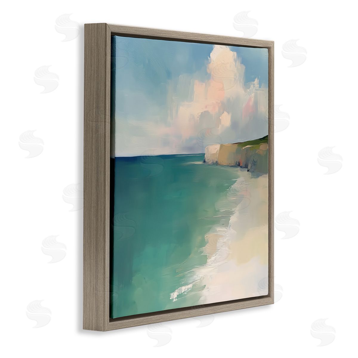 Annabelle Hall Turquoise Horizons Expression Brown Floating Frame Canvas Art Print