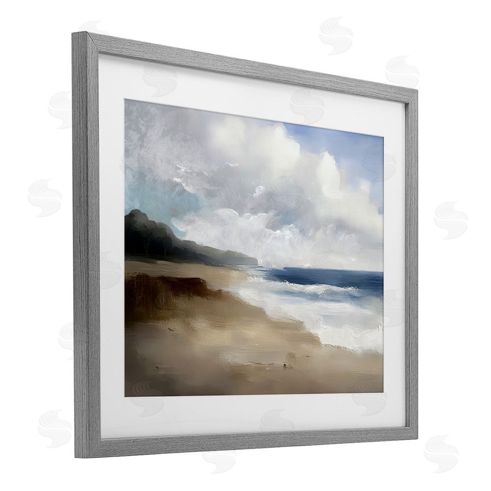 Annabelle Hall Sea Of Sighs Landscape Gray Framed Print Under Glass Art